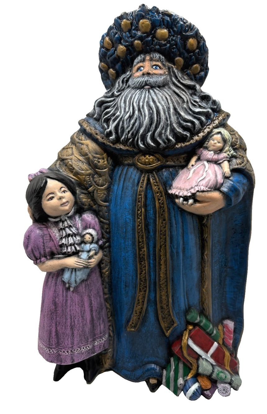 Vintage Hand Painted Ceramic Olde World Christmas Santa Figurine~14" Tall